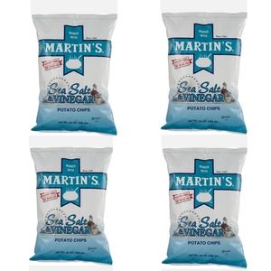 Martin's Sea Salt & Vinegar Potato Chips fresh date 9.5 Oz. (4 Bags)